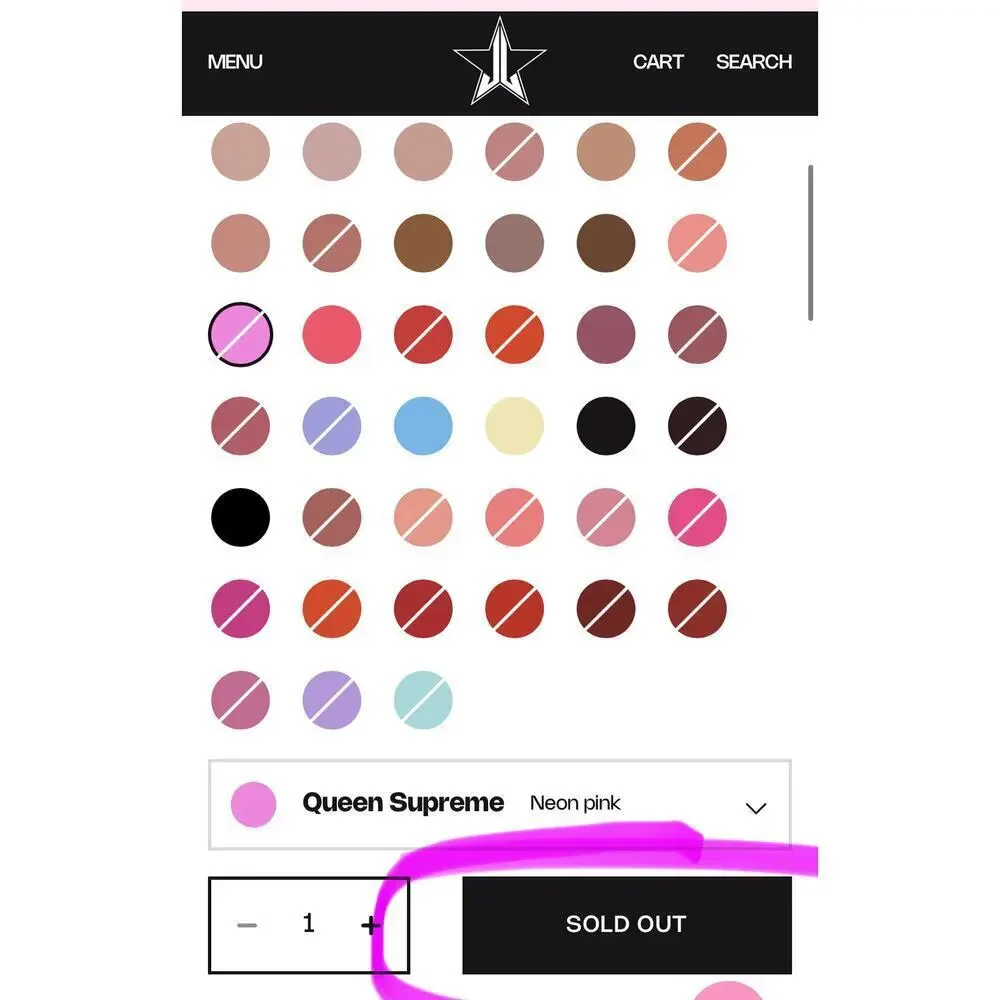 Jeffree Star Velour Liquid Lipstick | Queen Supreme (Neon Pink) |‎ NEW!!!